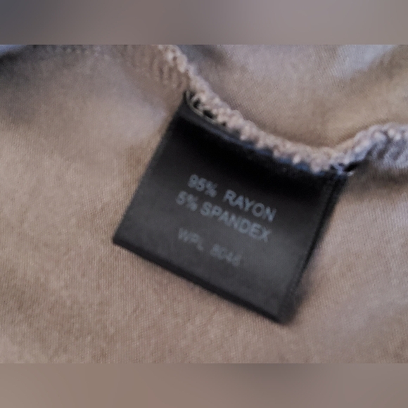 INC International Concepts Taupe Draped Neckline Long Sleeve Blouse Size L - Picture 5 of 5